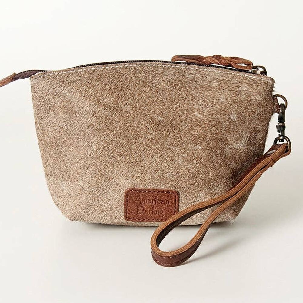 Hair-on-Hide Leather Zip Coin Purse ADBG443
